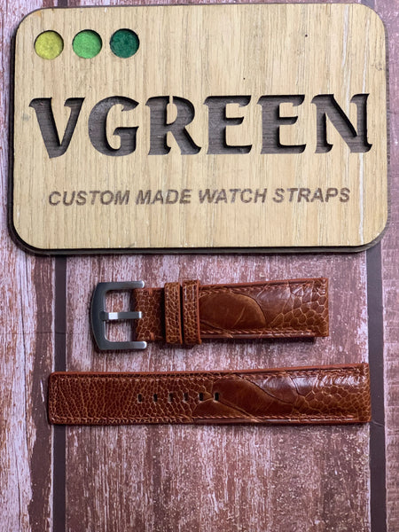 Ostrich Leg Leather Watch Strap - Rooibos Tea For Citizen Garrison Model BM8560-53E