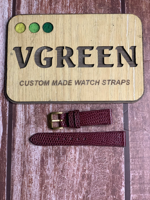 Lizard Leather Watch Strap - Red