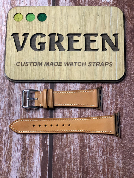 Buttero Leather Watch Strap - Natural For Apple Watch