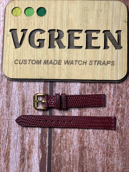 Lizard Leather Watch Strap - Red For a Cartier Must De Tank SM ladies watch