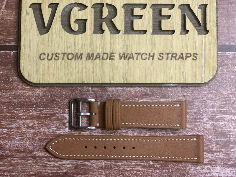 Swift Leather Watch Strap - Brown For Cartier Basculante 2522