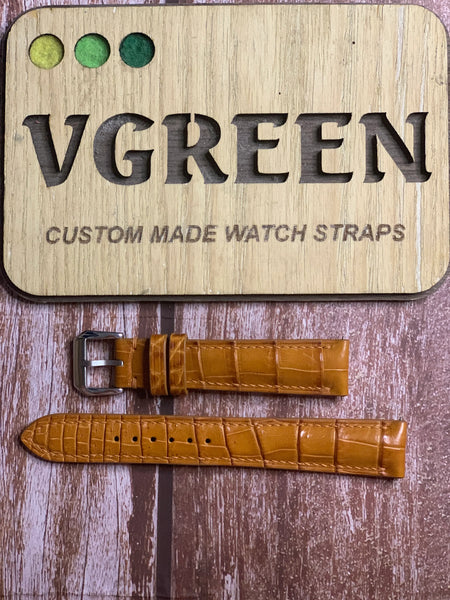 Crocodile Leather Watch Strap - Light Brown For omega speedmaster