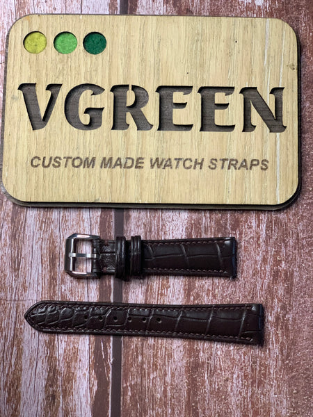 Crocodile Leather Watch Strap - Brown For Grand Seiko SBGH245 chocolate dial