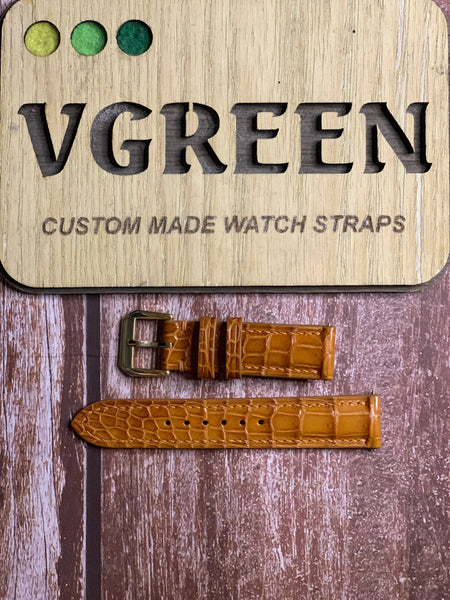 Crocodile Leather Watch Strap - Light Brown For Chopard watch