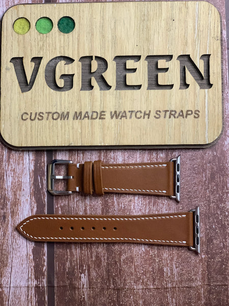 Apple Watch Strap - Barenia Leather - Brown For Apple Watch Series 10 (42mm)