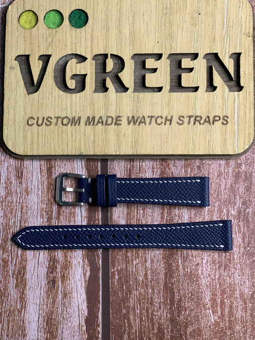 Epsom Leather Watch Strap - Navy For Tudor Black Bay 31
