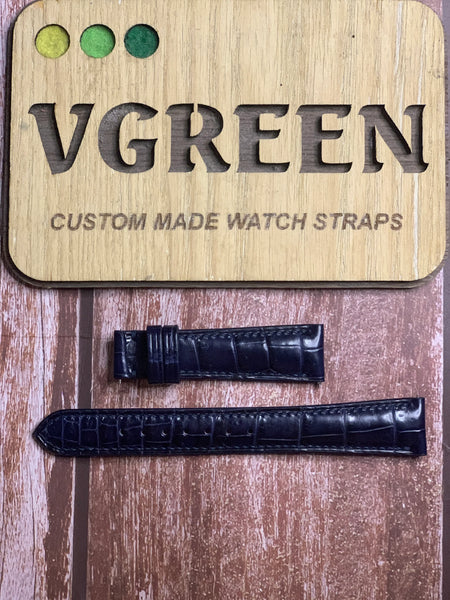 Crocodile Leather Watch Strap - Dark Blue For grand seiko SBGY007 "Omiwatari"