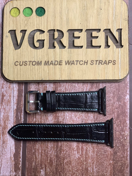 Apple Watch Strap - Crocodile Leather - Black