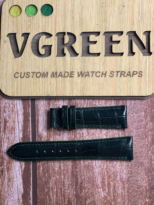 Crocodile Leather Watch Strap - Dark Green