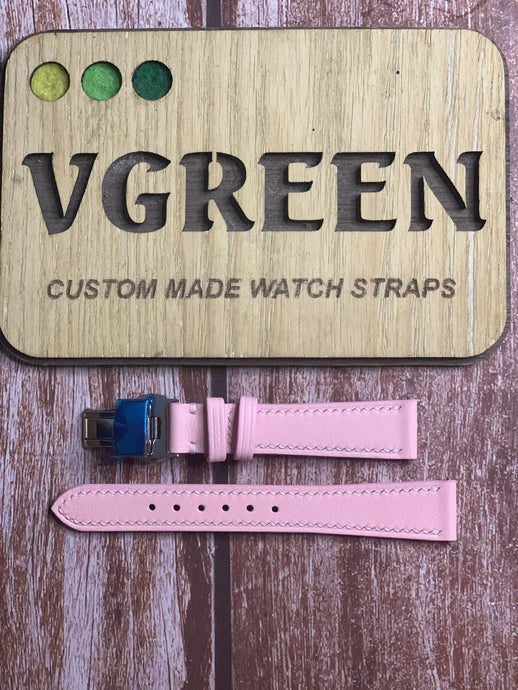 Swift Leather Watch Strap - Pink For Tudor Glamor Date 31mm