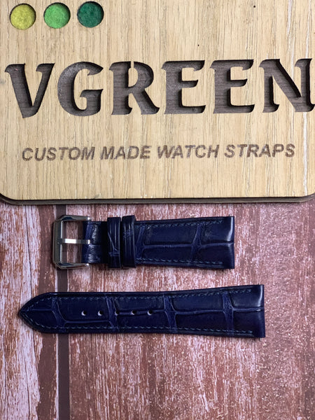 Crocodile Leather Watch Strap - Dark Blue For A lange sohne grand lange 1