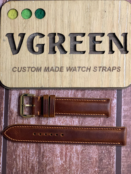 Badalassi Wax Leather Watch Strap - Cognac