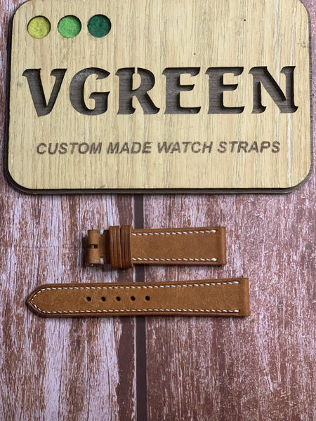 Maya Leather Watch Strap - Whisky For Omega Geneve