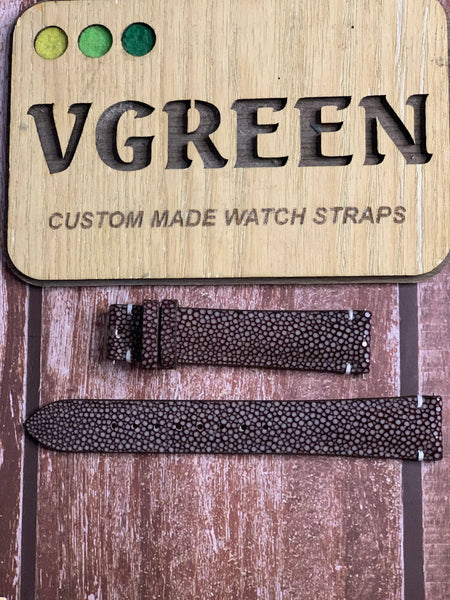 Stingray Leather Watch Strap - Brown For 36mm Rolex day date