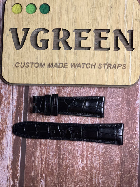 Crocodile Leather Watch Strap - Black For AP Code 11.59