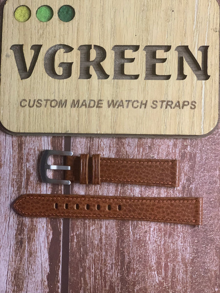 Dollaro Leather Watch Strap - Whisky For Omega Seamaster automatic chronometer