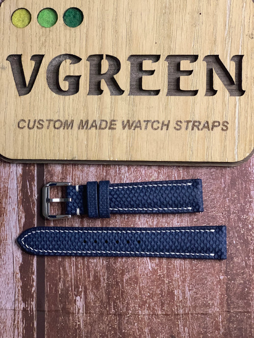 Karung Snake Skin Watch Strap - Navy For Longines Evidenza Moon Phase