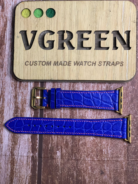 Apple Watch Strap - Crocodile Leather - Blue