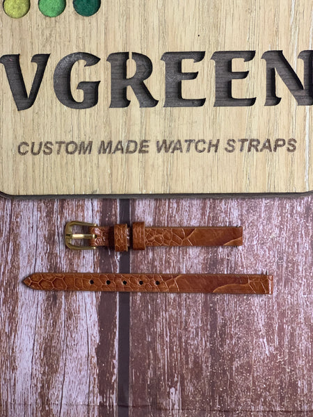 Ostrich Leg Leather Watch Strap - Rooibos Tea For woman’s Seiko