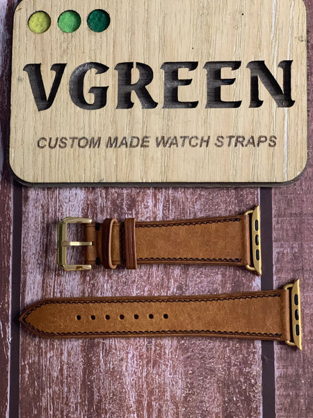 Maya Leather Watch Strap - Whisky For Apple Watch Series 10 (46mm)