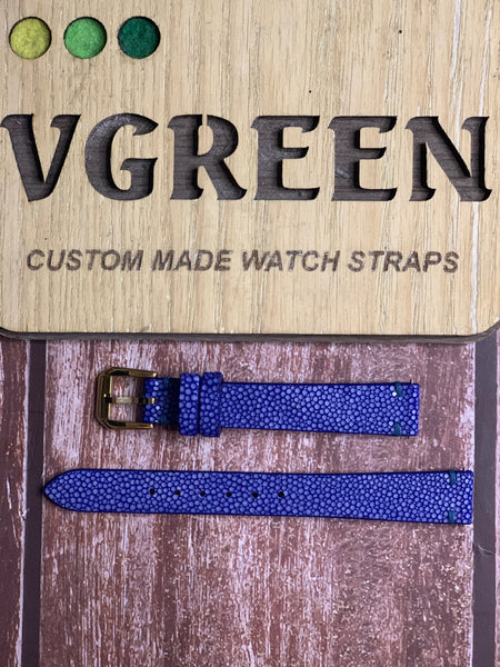 Stingray Leather Watch Strap - Blue For antique gold watch