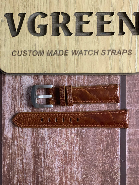 Ostrich Leg Leather Watch Strap - Rooibos Tea For an old Eddie Bauer watch