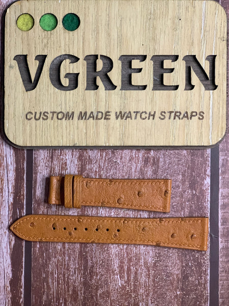 Ostrich Leather Watch Strap - Brown For Sinn 6110 Klassik 4N