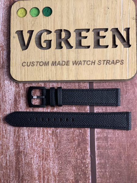Epsom Leather Watch Strap - Black