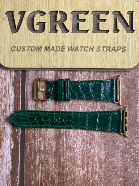 Apple Watch Strap - Crocodile Leather - Green