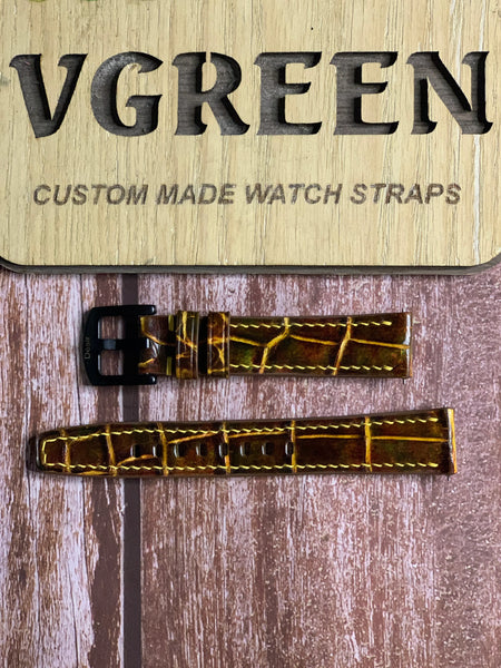 Crocodile Leather Watch Strap - Mixing Dye For Timex MK1