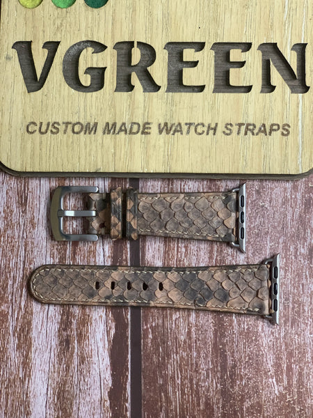 Snake Skin Watch Strap - Copper For Apple Watch Series 9 (41mm)