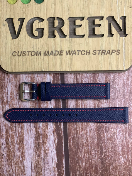 Epsom Leather Watch Strap - Navy For Tag Heuer