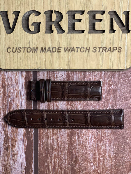Crocodile Leather Watch Strap - Brown