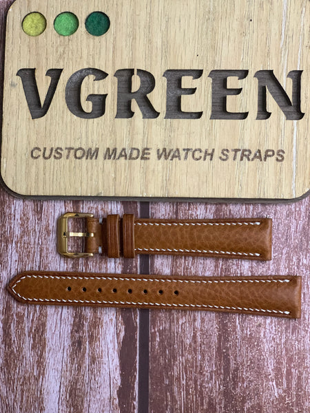 Minerva Box Leather Watch Strap - Brown For Omega Constellation