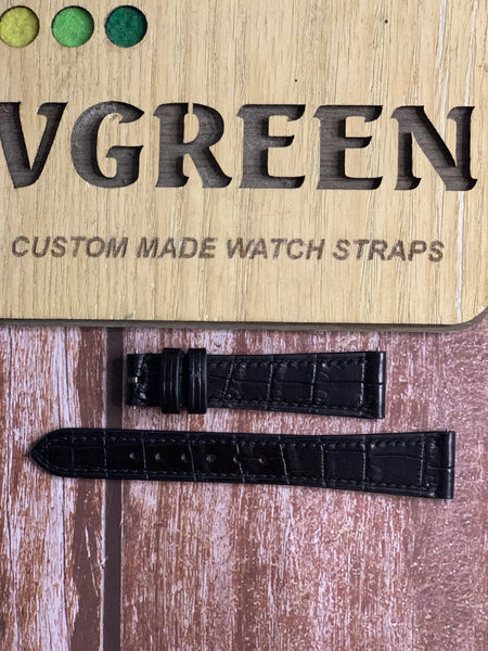 Crocodile Leather Watch Strap - Black For Vacheron Constantin 6405
