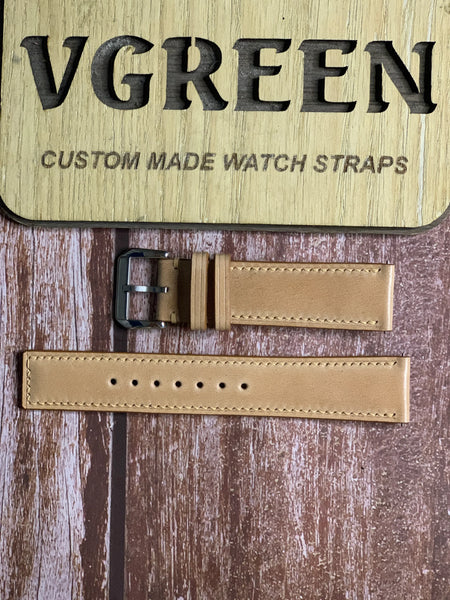 Shell Cordovan Leather Watch Strap - Natural
