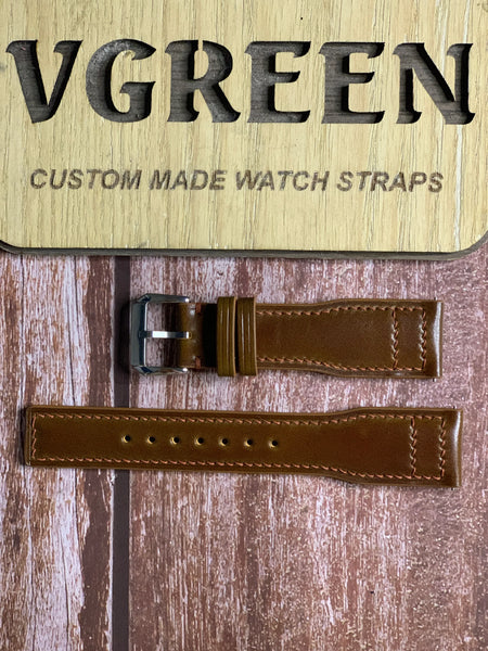 Shell Cordovan Leather Watch Strap - Cognac