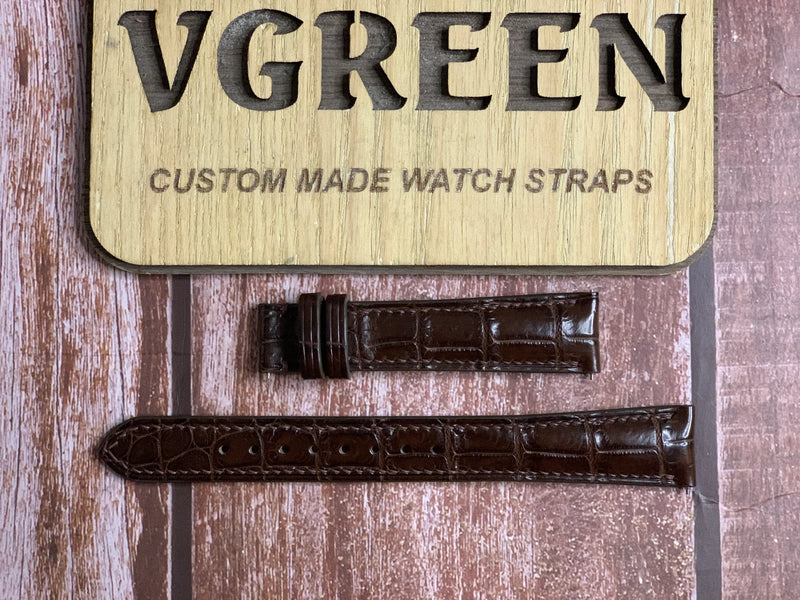 Crocodile Leather Watch Strap - Brown For Grand Seiko SBGM221G
