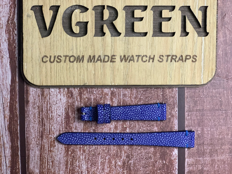 Stingray Leather Watch Strap - Blue
