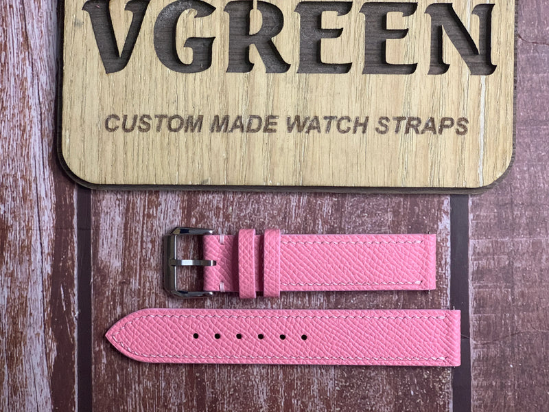 Epsom Leather Watch Strap - Pink For Omega constellation