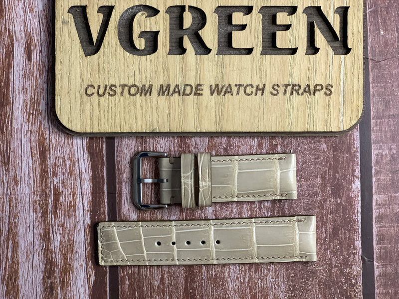 Crocodile Leather Watch Strap - Gray For  Fitvii gt5 pro