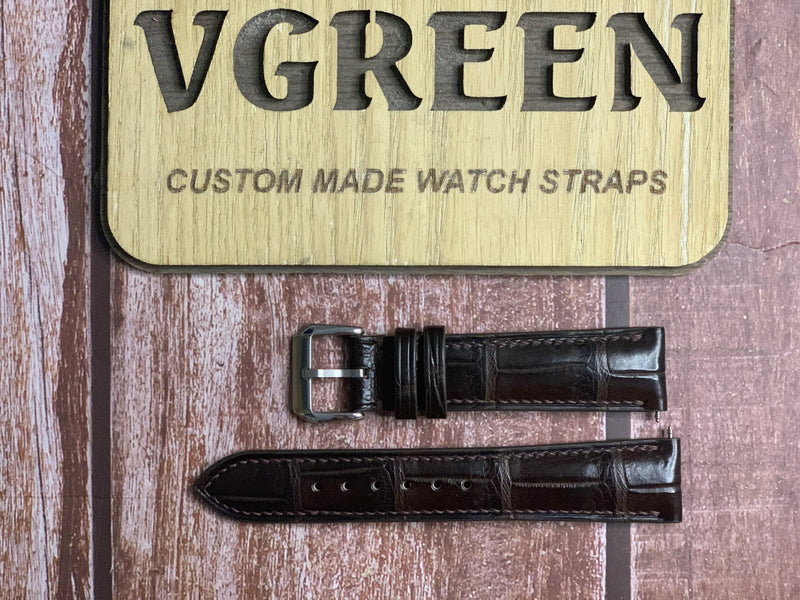 Crocodile Leather Watch Strap - Brown For Baume & Mercier 65652