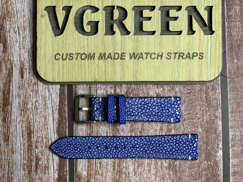 Stingray Leather Watch Strap - Blue For Grand Lange 1