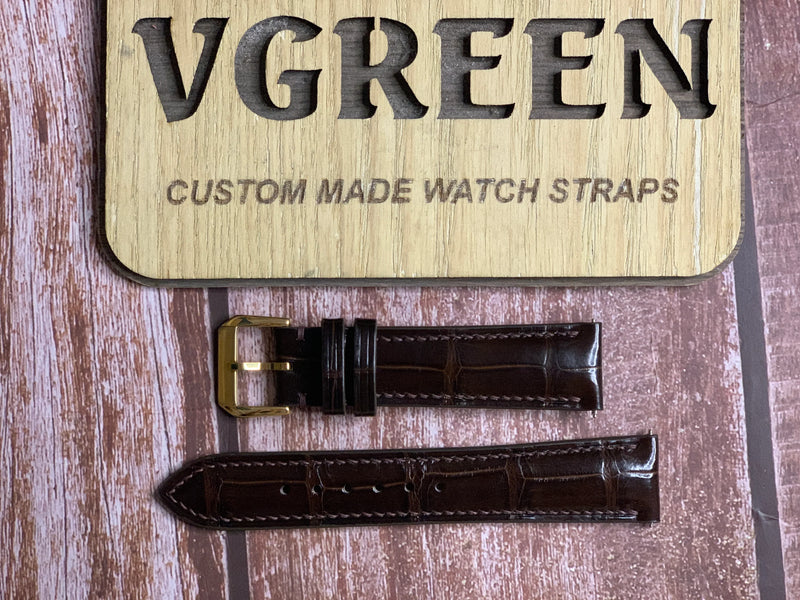 Crocodile Leather Watch Strap - Brown For Rolex DayDate 1803