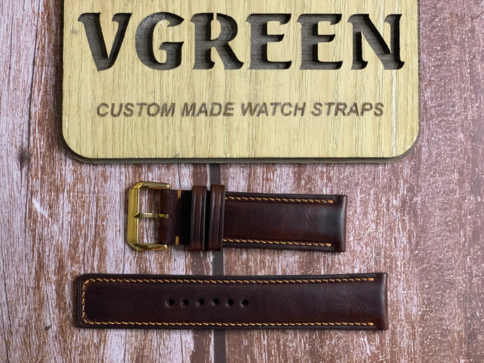 Badalassi Wax Leather Watch Strap - Dark Brown For Nixon The Sentry Chrono