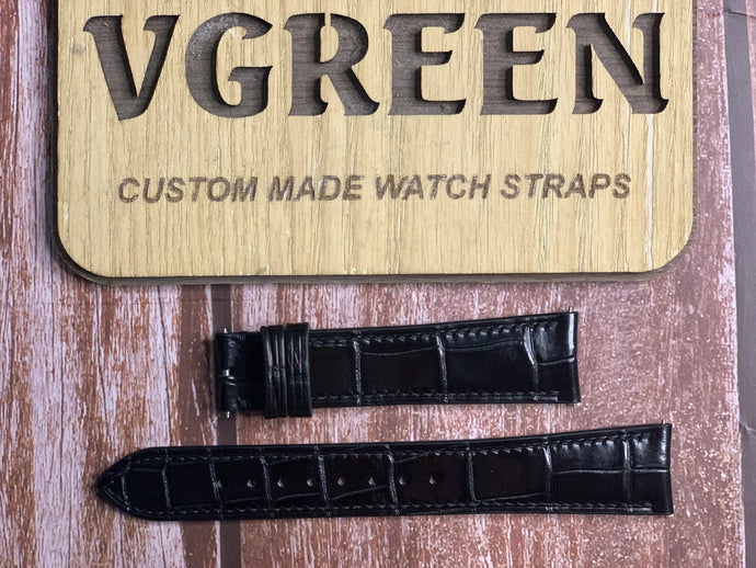 Crocodile Leather Watch Strap - Black for Piaget Altiplano