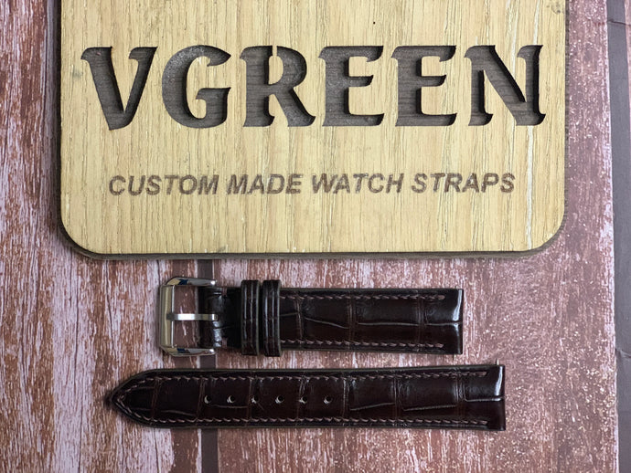 Crocodile Leather Watch Strap - Brown