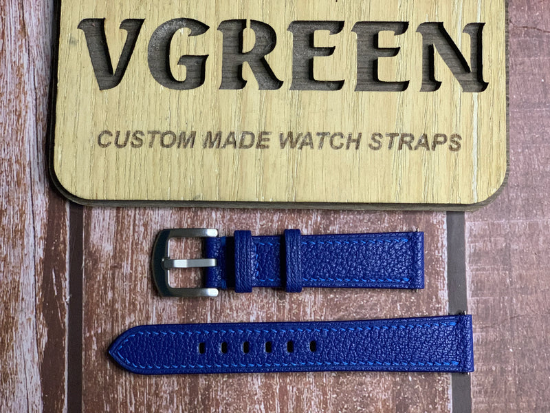 Alran Goat Leather Watch Strap - Blue For Esprit watch
