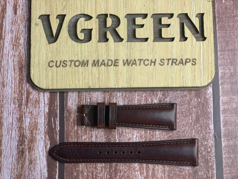 Badalassi Wax Leather Watch Strap - Dark Brown For Omega Seamaster 300 Heritage