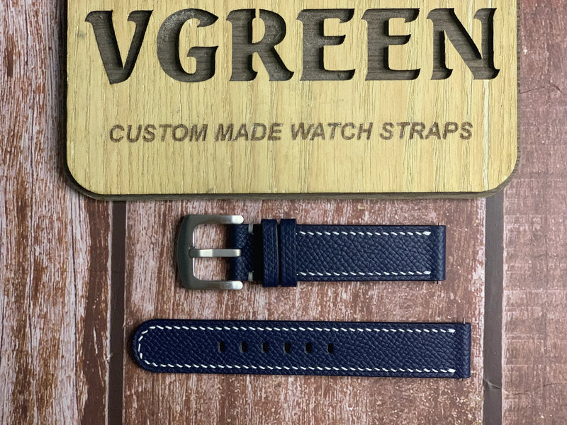 Epsom Leather Watch Strap - Navy For Nomos Tangente 139